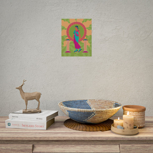 Roller Skating Grecian Goddess Art Print